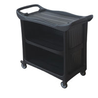 Three-Tier Utility Cart Caster Wheels Matte Black Utility Cart Molded Handle Storage Furniture