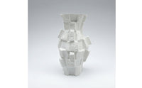Geometric Vase Textured Resin Vase Handmade Vessel for Living Room, Tabletop, Entryway
