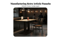 Cross-Rear Chair Retro Design Cross-Rear Eatery Chair Distressed Finish Sturdy Construction for Homeowners, Cafe, Bar, Kitchen