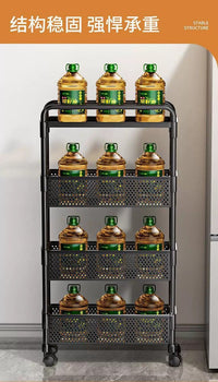 Edge Gap Storage Cart with 3-Layer Shelving for Kitchen, Bedroom, and Refrigerator Gap
