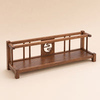 Wooden Display Rack Rectangular Mug Holder Open-Frame for Meditation Room