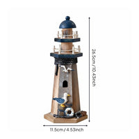 Coastal Style Lighthouse Statue Handcrafted Retro Lighthouse Model House Decoration for Office