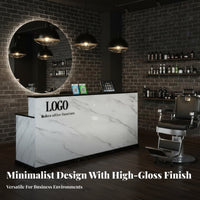 Modern Front Desk Counter Reception Retail Checkout Counter Sturdy Material Spacious Workspace Suitable for Retailers Receptionists Boutique Salon Corporate Workplace
