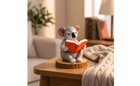 Tabletop Koala Figurine with Wood Base | Resin, for Desk