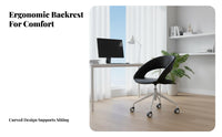 Petal-Shaped Rolling Chair Nordic Aesthetic Petal Back Rolling Chair
