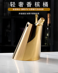 高档金属香槟桶家用简约葡萄酒冰桶会所餐厅高端冷却酒器软装饰品