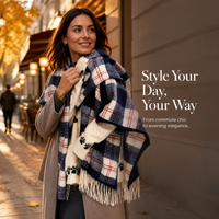 Plaid Tassel Scarf Shawl for Women