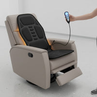 9 Intensity Levels Heated Back Massager Cushion Soothing Heat Vibrating Massage Seat Pad Customizable Settings Electric Chair Massager Wired Controller for Home, Office, Car