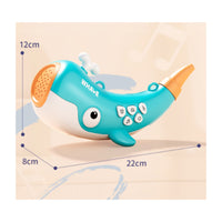 Toy Whistle with Strap Rechargeable Whale Whistle Whistle Light-up Musical for Children, Pretend Play, Breathing Practice