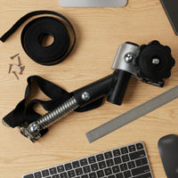 Angled Bike Trailer Hitch with Clamp Black Trailer Connector with Strap Heavy Duty Hardware Corrosion-Resistant for Cyclists