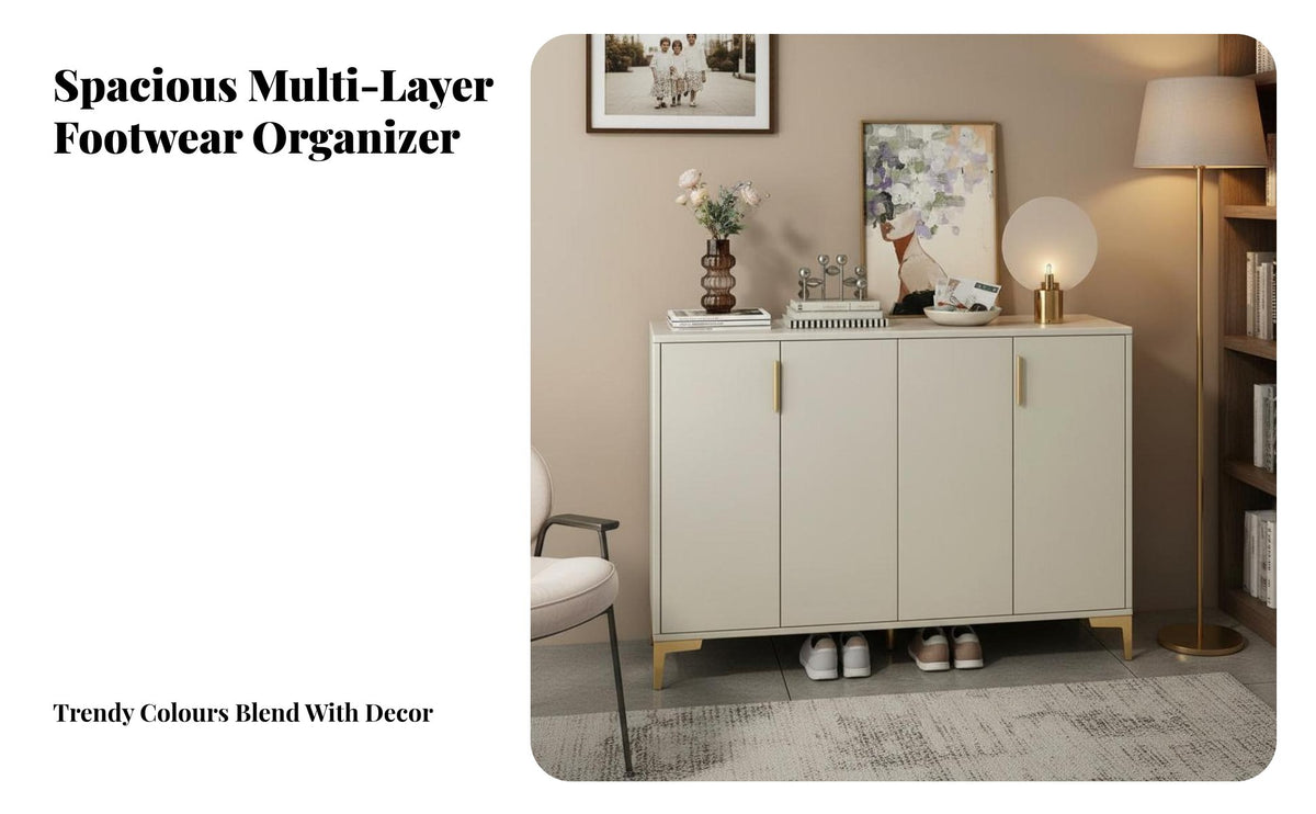 Large Capacity Entryway Shoe Cabinet Space Saving Modern Shoe Storage Cabinet with Doors Stable Structure Household Furniture Easy to Clean for Apartment Dwellers, Homeowners, Families, Hallway, Bedroom, Living Room, Closet
