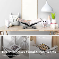 Acrylic Book Stand Hands read Book Holder Display Easel Modern Minimalist Design Cookbook Recipe Stand Rack for Students, Cooks, Kitchen