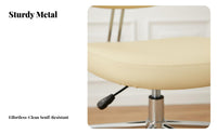 Molded Shell Chair with Casters Space-Saving Footprint Upholstered Vanity Chair with Casters Modern with Design Height