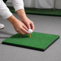 Portable Golf Practice Mat 30x30cm, Rubber Golf Hitting Mat, Golf Simulator Mat for Indoor Training