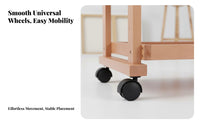 Mobile Painting Trolley Solid Wood Construction Art Supply Cart Lockable Casters Rolling Art Workstation for Artists, Painters, Workshop, Home, Garage