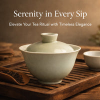 Jingdezhen Gaiwan: Cyan Gray Ceramic Tea Cup