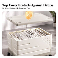 Foldable Storage Box with Wheels Large Capacity for Moving, Home, Office Workers