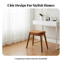 Padded Makeup Stool Compact Size Bean-Shaped Padded Stool Space-Saving for Women