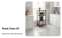 3-Tier Rolling Shelf Multi-Functional Rolling baker's Rack adaptable Use With casters for Home Cooks, Dining Room, Bar Area