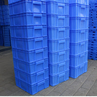 Plastic Storage Container with Lid, Rectangular Logistics Turnover Box, Blue