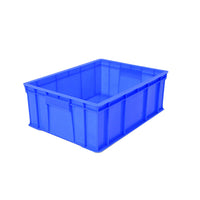 Plastic Storage Container with Lid, Rectangular Logistics Turnover Box, Blue