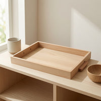Beech Wood Tray Solid Wooden Tray Activity Tray Sorting Tray with Smooth Surface Easy to Carry and Lightweight Suitable for Children Play Classroom