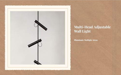 Adjustable Multi-Head Wall Sconce, Long Rod LED Accent Light