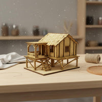 Southeast Asian Building Model Collectible 1/72 House Model Easy to Assemble