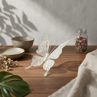 Lace Butterfly Ornament Wedding Transparent Butterfly Prop Decorative for Hotel