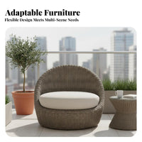 4-Piece Sofa and Armchair Set Weather-Resistant Outdoor Furniture Easy Maintenance Thick paddings for Families, Deck, waterside
