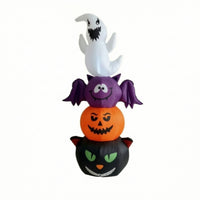 Inflatable Halloween Decoration Stacked Pumpkin Ghost Combo Ghost with Pumpkin Freestanding Halloween Inflatable Tall