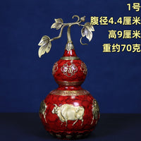 纯铜葫芦摆件五牛葫芦黄铜开口葫芦家居室内玄关装饰摆件乔迁礼品