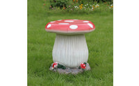Mushroom Stool Ornament Whimsical Mushroom Stool Stone-Look for Courtyard, Patio