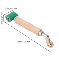 1 Piece Seam Roller Handheld Wooden Pressing Roller Metal Arm Double-ended Roller for Seamless Pressing Suitable for Film Fusing Edge Work Detail Corner Finishing