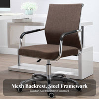 Wheeled Desk Chair with Armrests Height Adjustable Office Furniture Ergonomic Design Support for Students, Workspace