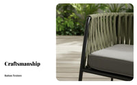 Woven Dining Chair Long-Lasting Construction Woven Dining Chair with Seat Pad Weather-Resistant Strong Load-Bearing