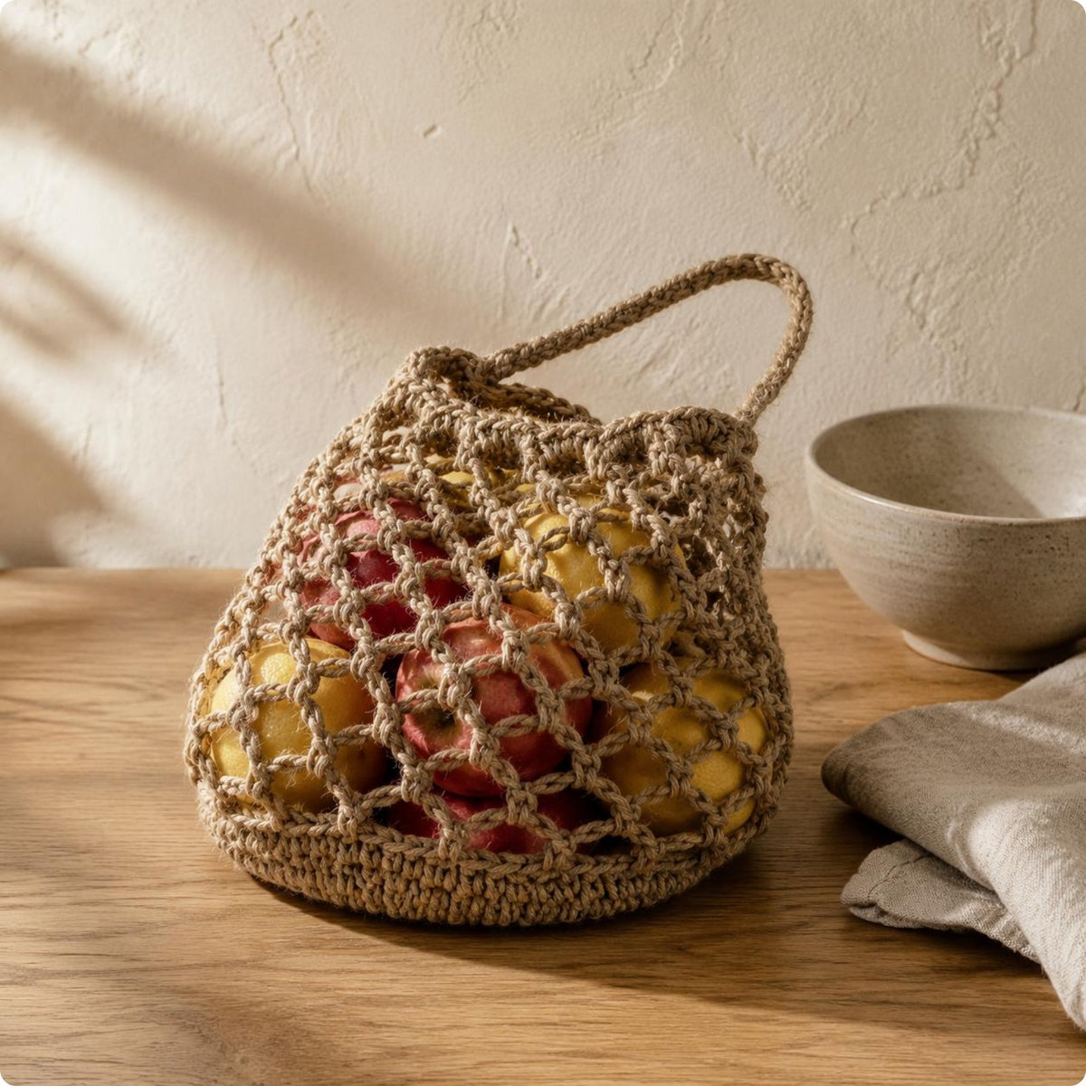 Wall Hanging Mesh Bag Space-Saving Handmade Hanging Storage Bag Breathable