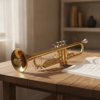 Standard B Flat Trumpet Golden B and B Trumpet Gold-Plated Brass Instrument Bright for Rehearsals