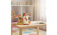 Hand-Eye Coordination 4 in 1 Toy Set Fine Dexterity Skills Wooden Activity Box Educational Fishing Game Paint for Preschoolers, Preschool