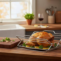 Adjustable Chicken Rack Rust-Resistant Stainless Steel Fowl Holder for Oven