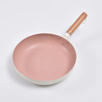 Frying Pan for Induction Hob with Wood Handle, Non-Stick Omelette Maker and Pancake Pan, Aluminum Body Crepe Pan, Breakfast Pan for Home Cooking