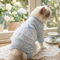 Cat Recovery Suit with Four-Legged Structure, Cuttable Belly Wrap for Daily Use, Anti-Licking Kitten Recovery Suit with Fasteners for Outdoor Use
