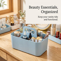 Desk Storage Organizer with Compartments, Desktop Box with Portable Handle for Home Office, Makeup for Students