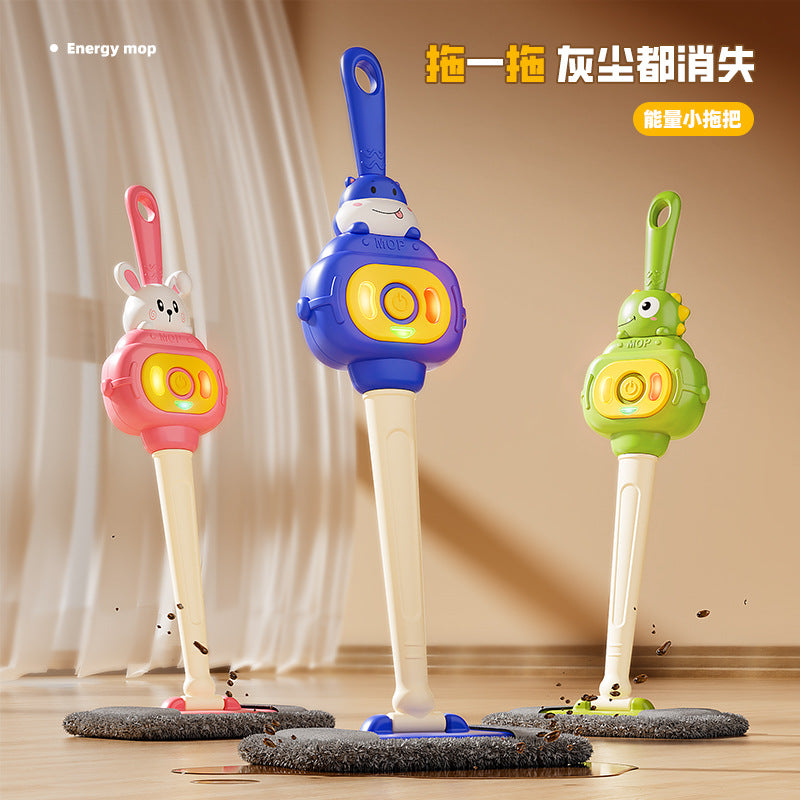 Kids Pretend Play Mop Toy Set with Lights, for Ages 4-6