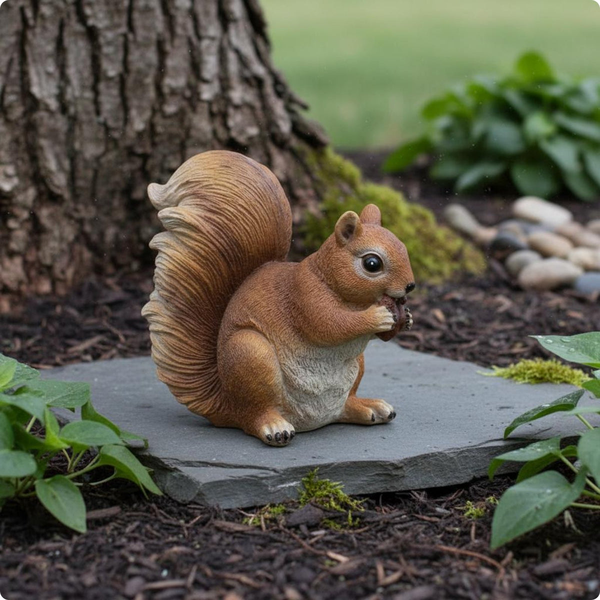 Climbing Squirrel Figurine Weatherproof Creature Sculpture Waterproof for Garden