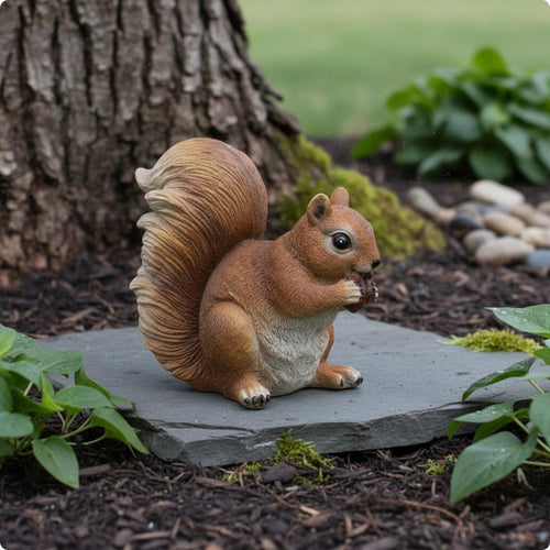 Climbing Squirrel Figurine Weatherproof Creature Sculpture Waterproof for Garden