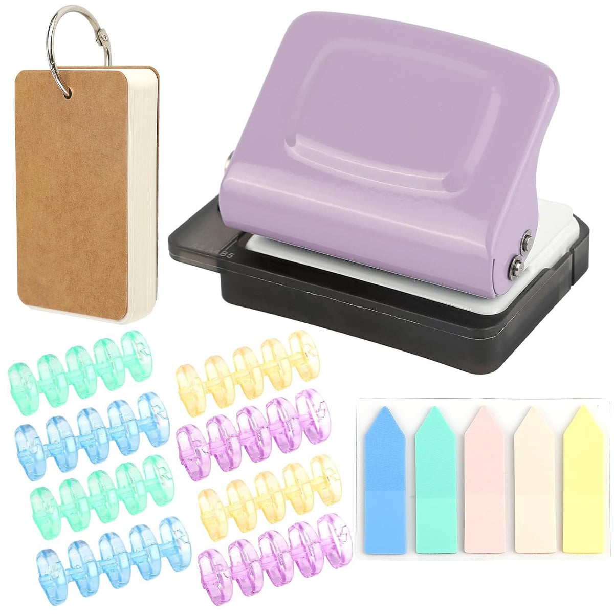 6-Hole Punch Mini Binding Machine, Durable Metal, Adjustable, Lightweight, Non-Slip Grip