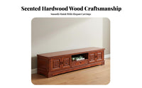 3 Pieces Scented Hardwood Wood Media Console Mortise and Tenon Joinery Solid Wood TV Cabinet Set Versatile Traditional Chinese Theme Television Stand