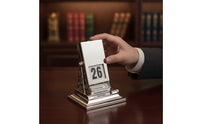 Retro Perpetual Calendar Mechanical Desktop Flip Calendar Compact Ornament Decorative for Study, Reception Desk