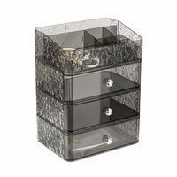 Dirt-resistantproof Clear Makeup Case with Drawers Transparent View Stackable Clear Drawer Set Multi-Compartment Cosmetic Organizer Large Capacity for cosmetic Lovers, Students, Office Workers, Dressing Table, Countertop, chest of drawers, Dorm Room